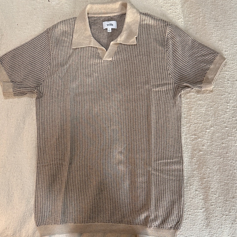 Will’s Brown Cotton Cashmere Knit Polo